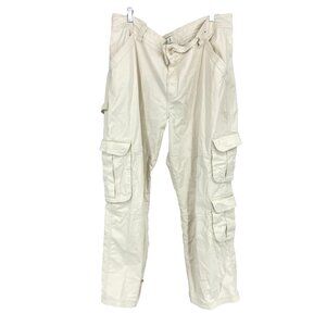 Abercrombie & Fitch Women 20 Cargo Pants Curve Love High Waisted Ivory Modern